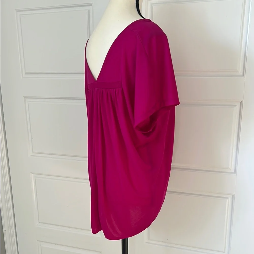 Ann Taylor LOFT Pink Flutter Sleeve Blouse Relaxed Style - Picture 4 of 8